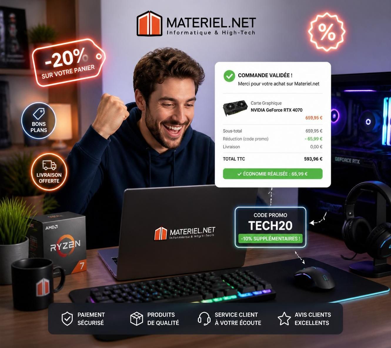 découvrez les meilleurs codes promo materiel.net pour bénéficier d'offres exclusives sur vos équipements high-tech préférés et faites des économies dès maintenant.