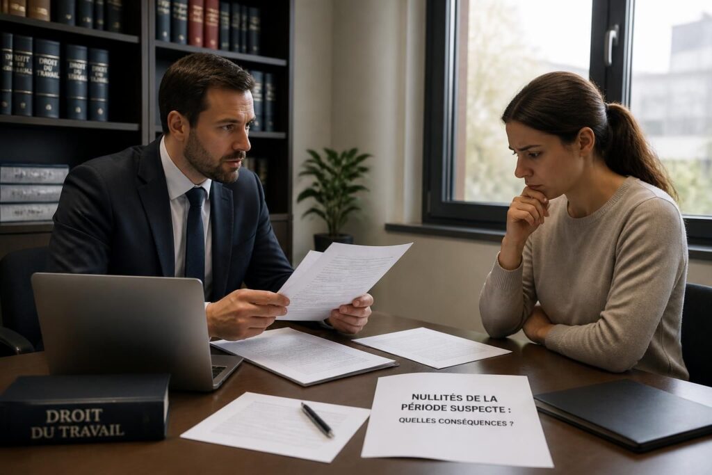 découvrez les conséquences des nullités de la période suspecte pour l’employeur et le salarié, et comprenez les implications juridiques dans les relations de travail.