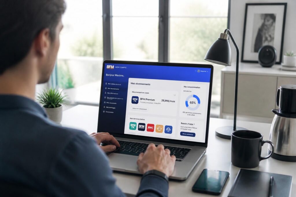bénéficiez d'une gestion simplifiée de vos abonnements et services en ligne avec bfm mon compte. suivez, modifiez et contrôlez tout facilement depuis un seul espace sécurisé.