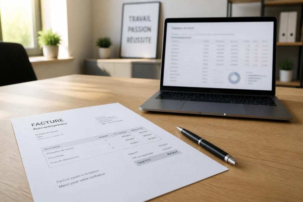 découvrez un exemple de modèle de facture spécialement conçu pour les auto-entrepreneurs afin de sécuriser efficacement vos transactions et simplifier votre gestion administrative.